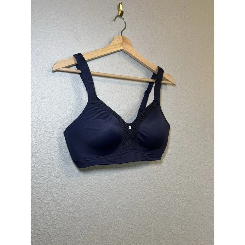 Breezies Modern Sport Contour Sport Bra Navy Blue 38C full Coverage Wire Free